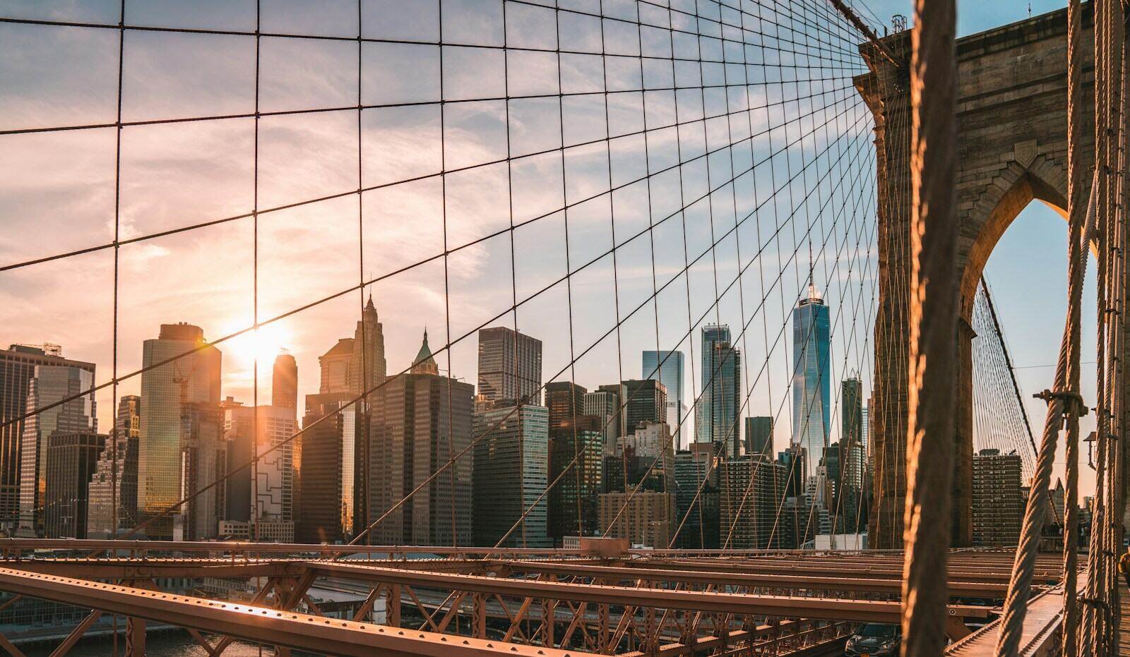 The Brooklyn Bridge and the Manhattan skyline